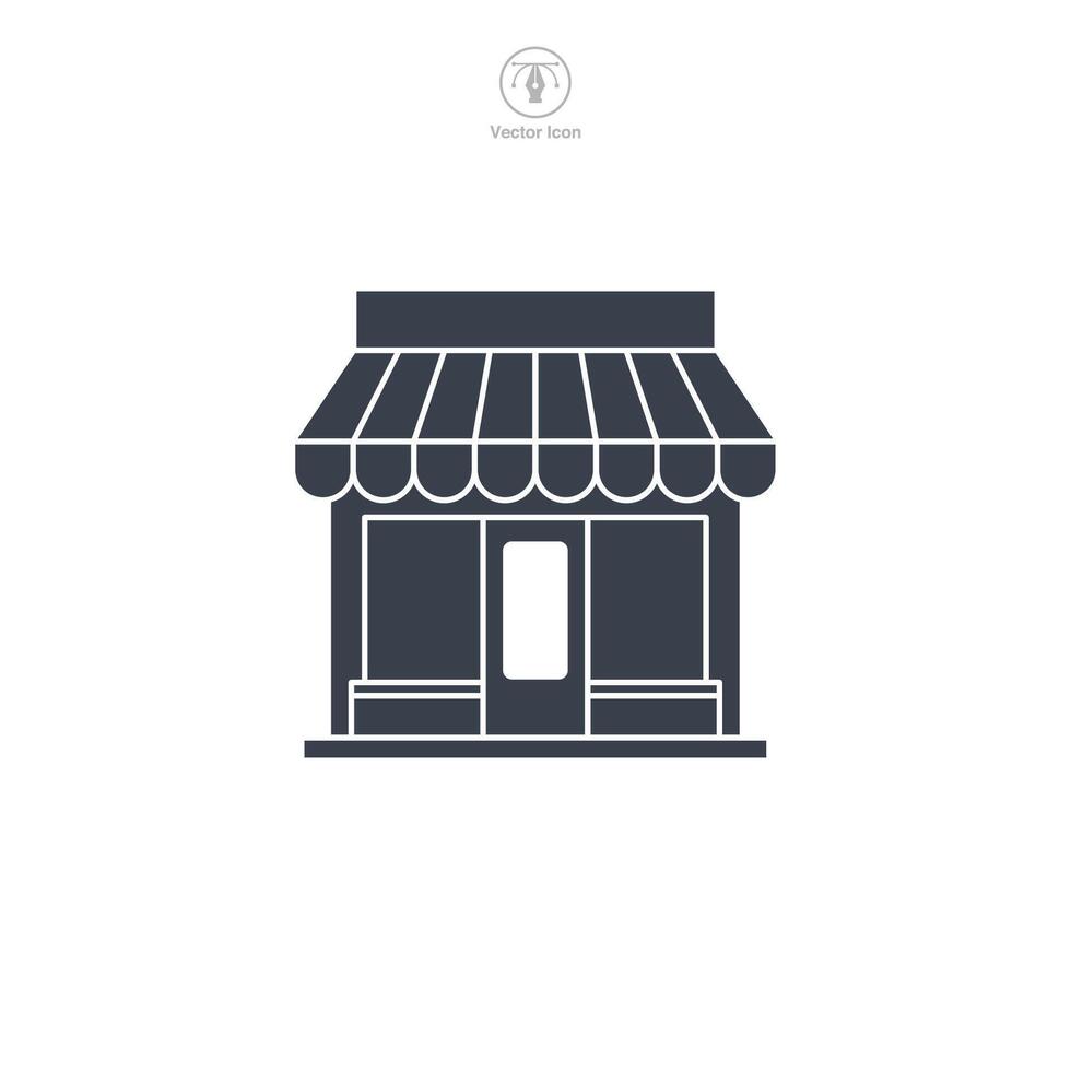 Storefront building icon symbol illustration isolated on white background vector