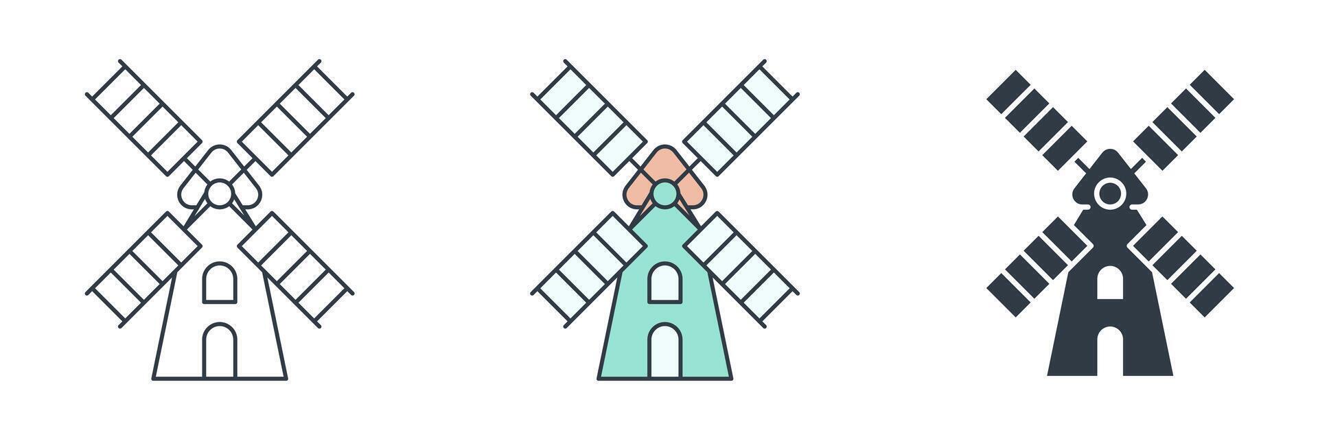Windmill icon symbol illustration isolated on white background vector