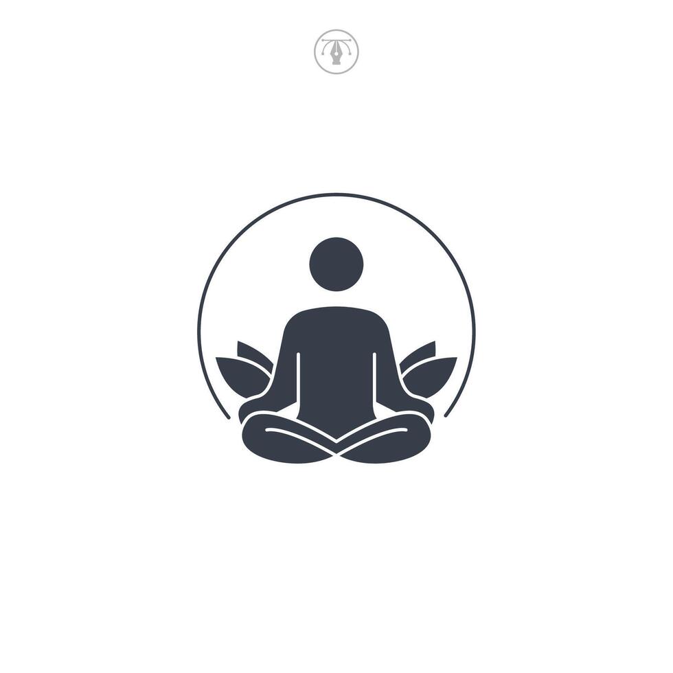 Mediation Pose icon symbol logo illustration isolated on white background vector