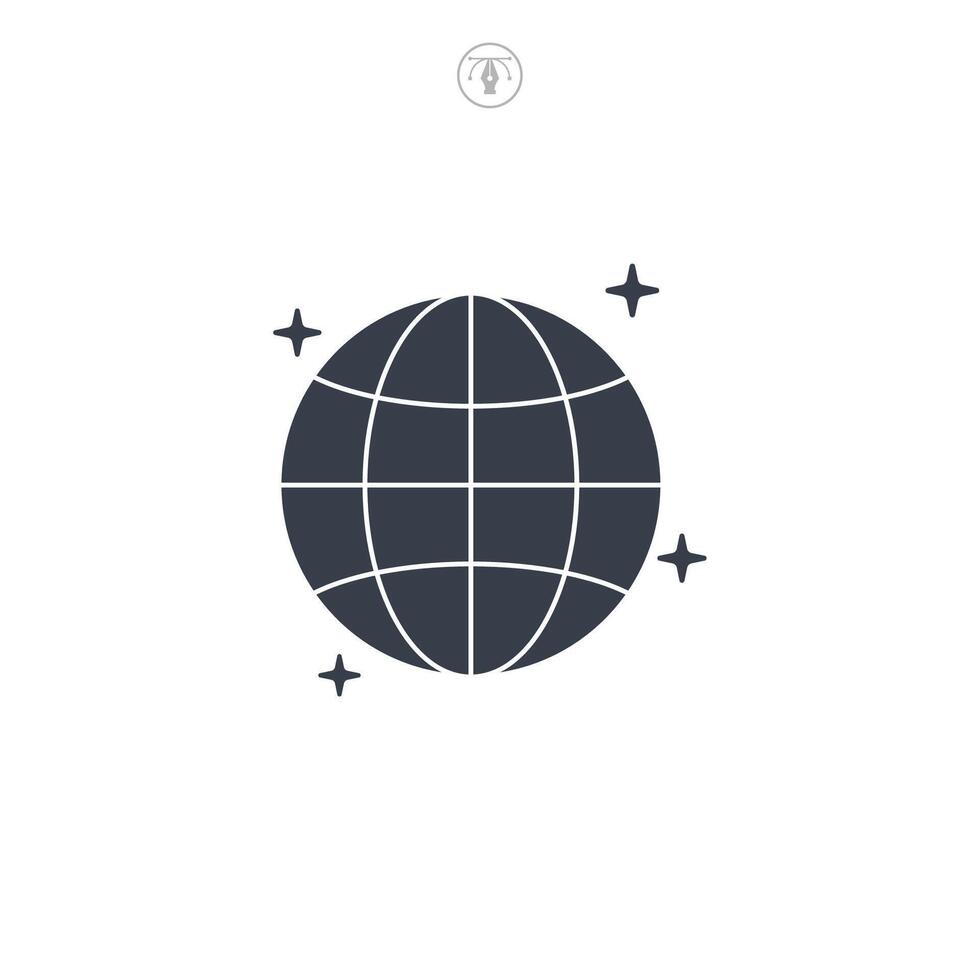 Globe icon symbol logo illustration isolated on white background vector