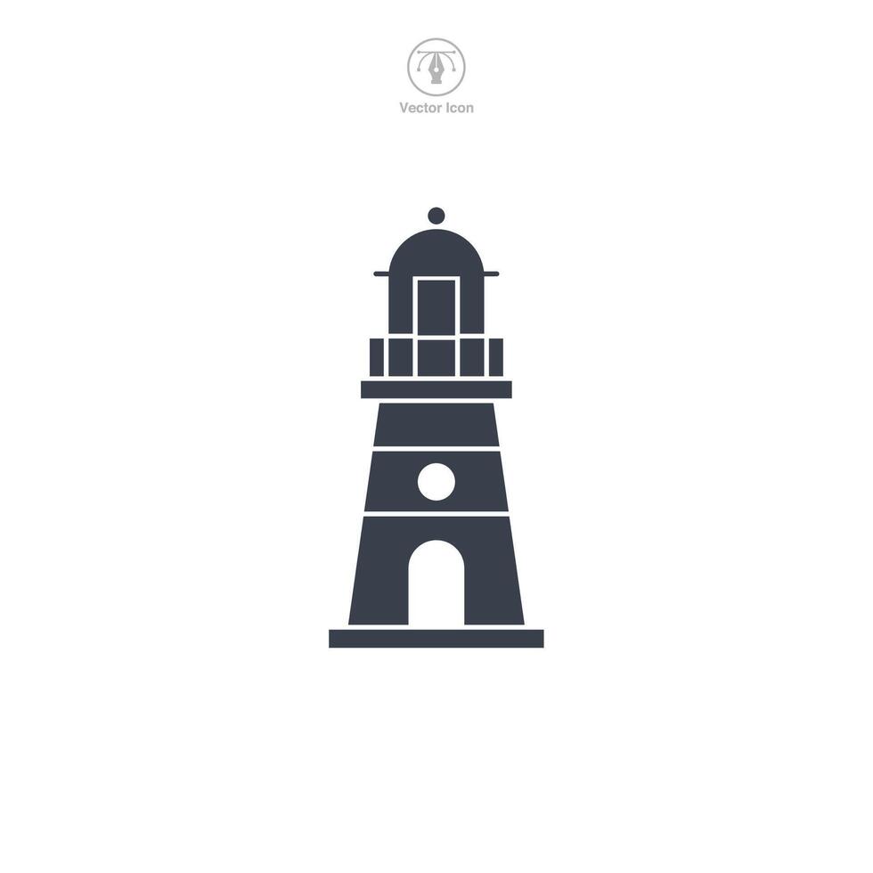 Lighthouse building icon symbol illustration isolated on white background vector