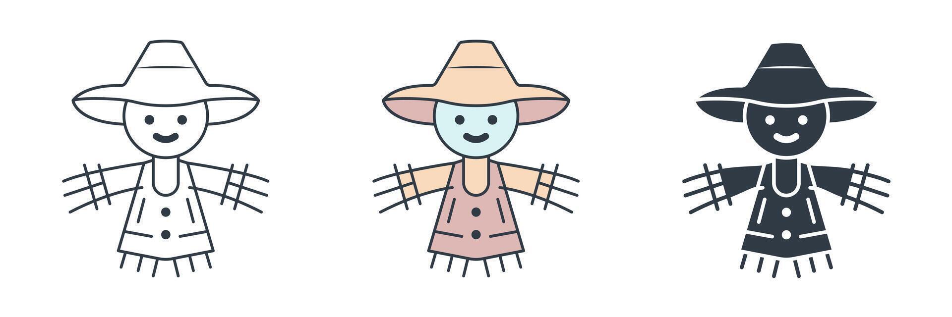 Scarecrow icon symbol illustration isolated on white background vector