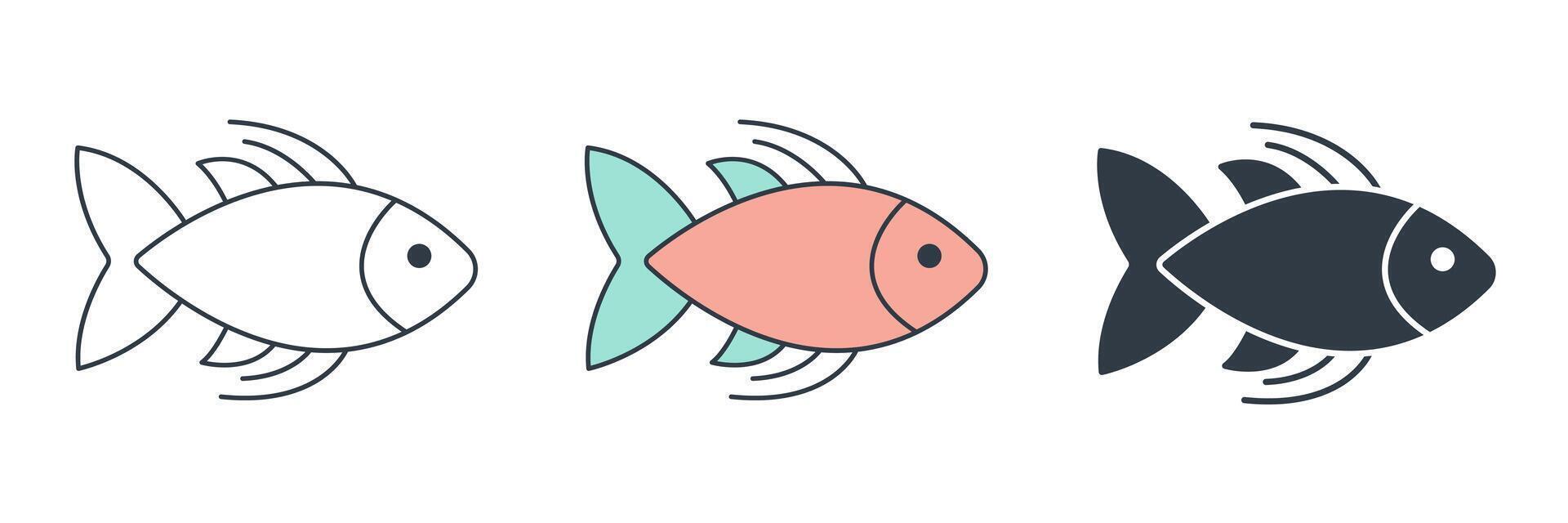 Fish icon symbol illustration isolated on white background vector