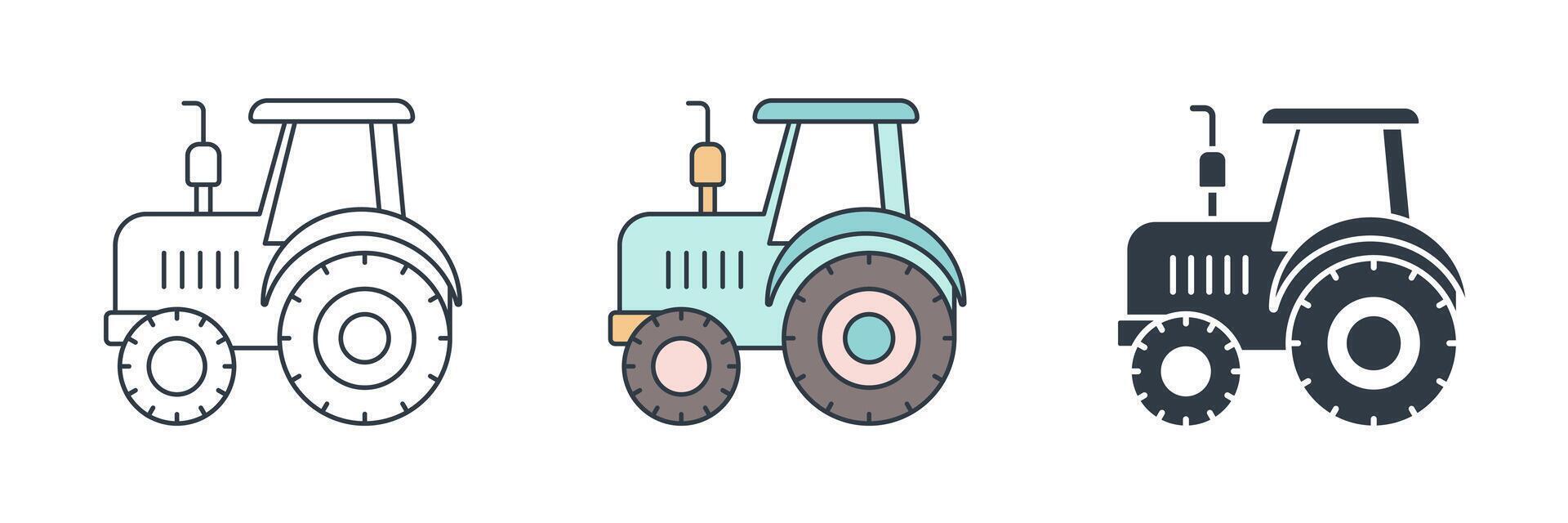 Tractor icon symbol illustration isolated on white background vector