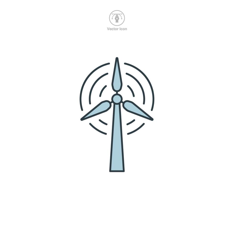 Wind Turbine icon symbol illustration isolated on white background vector