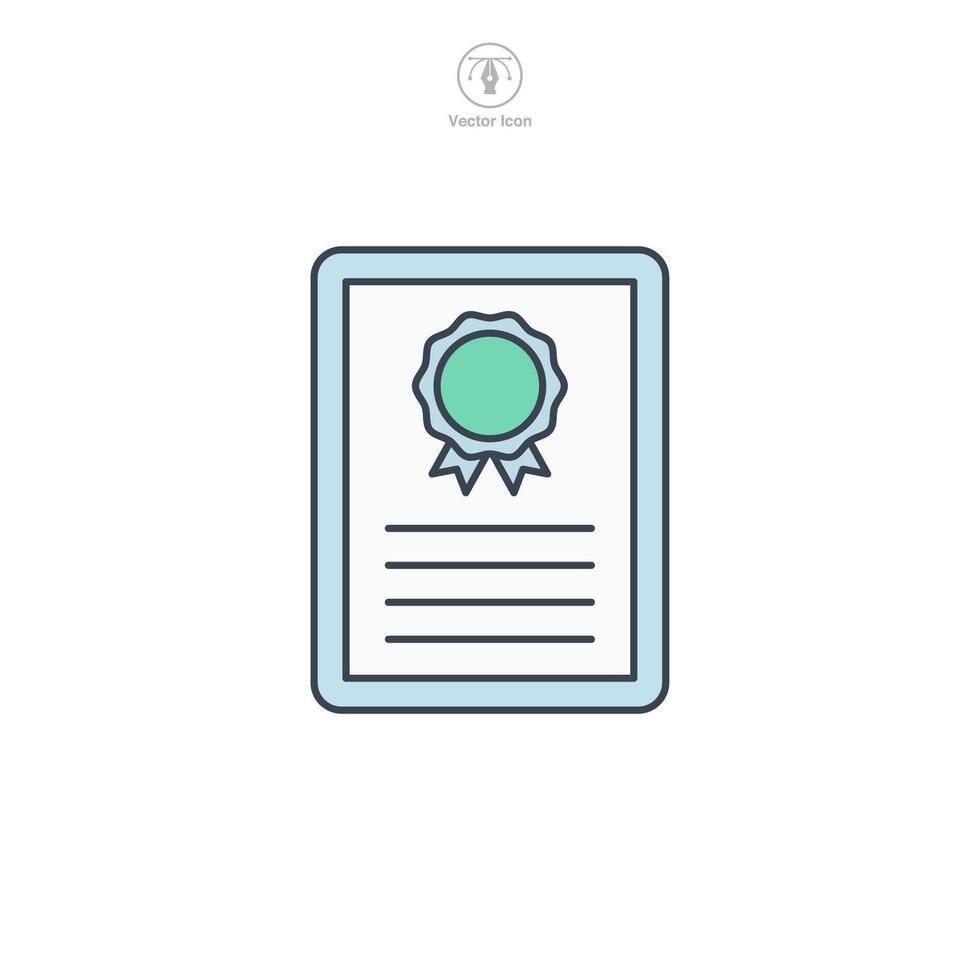 Certificate icon symbol illustration isolated on white background vector