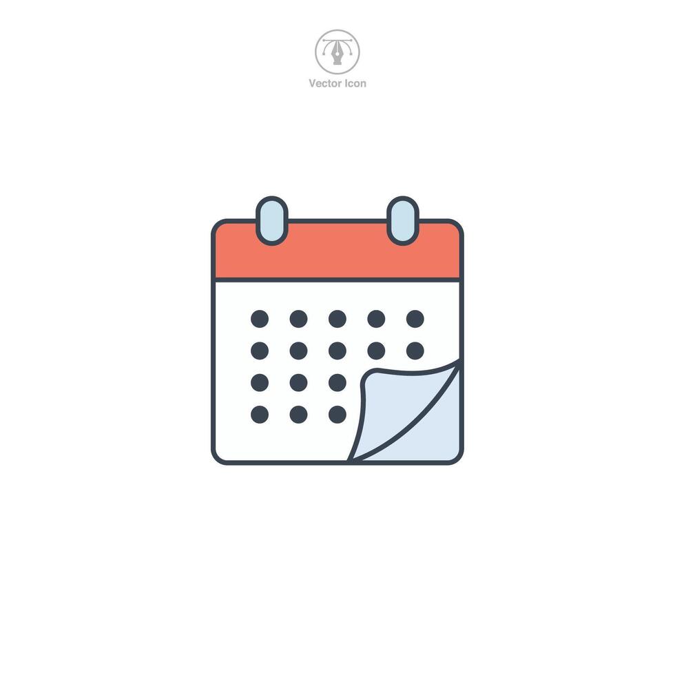 Calendar icon symbol illustration isolated on white background vector