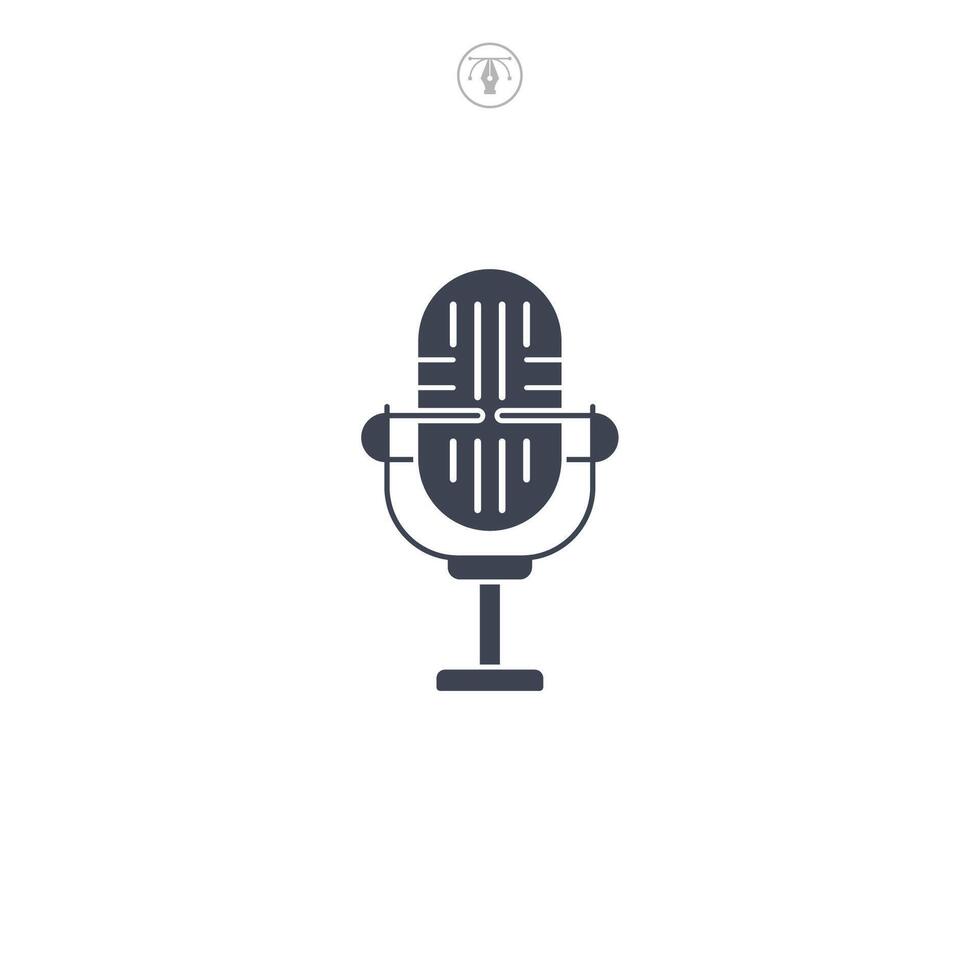 Microphone icon symbol illustration isolated on white background vector