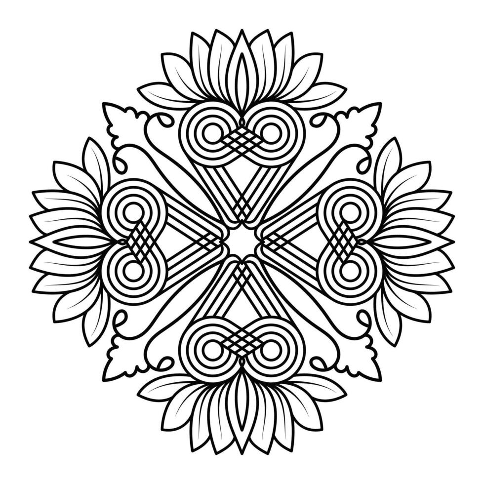 Mandala Art Design for Paper Cutting or Coloring Book Page vector