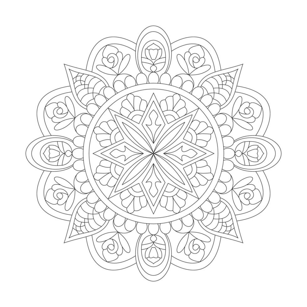 Blissful Mandala of Coloring Book Page for Adults and Children vector