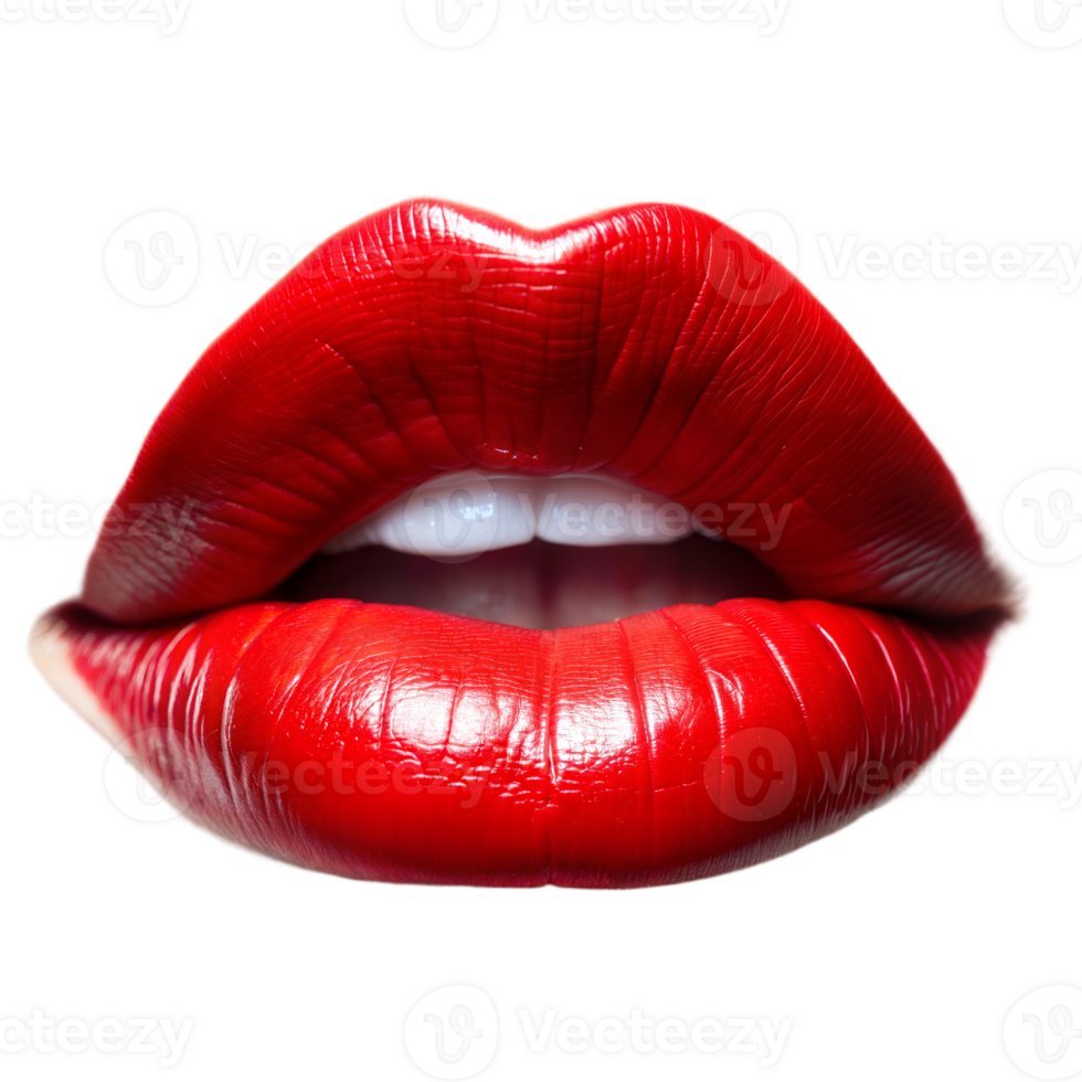 Red lips isolated on transparent background png