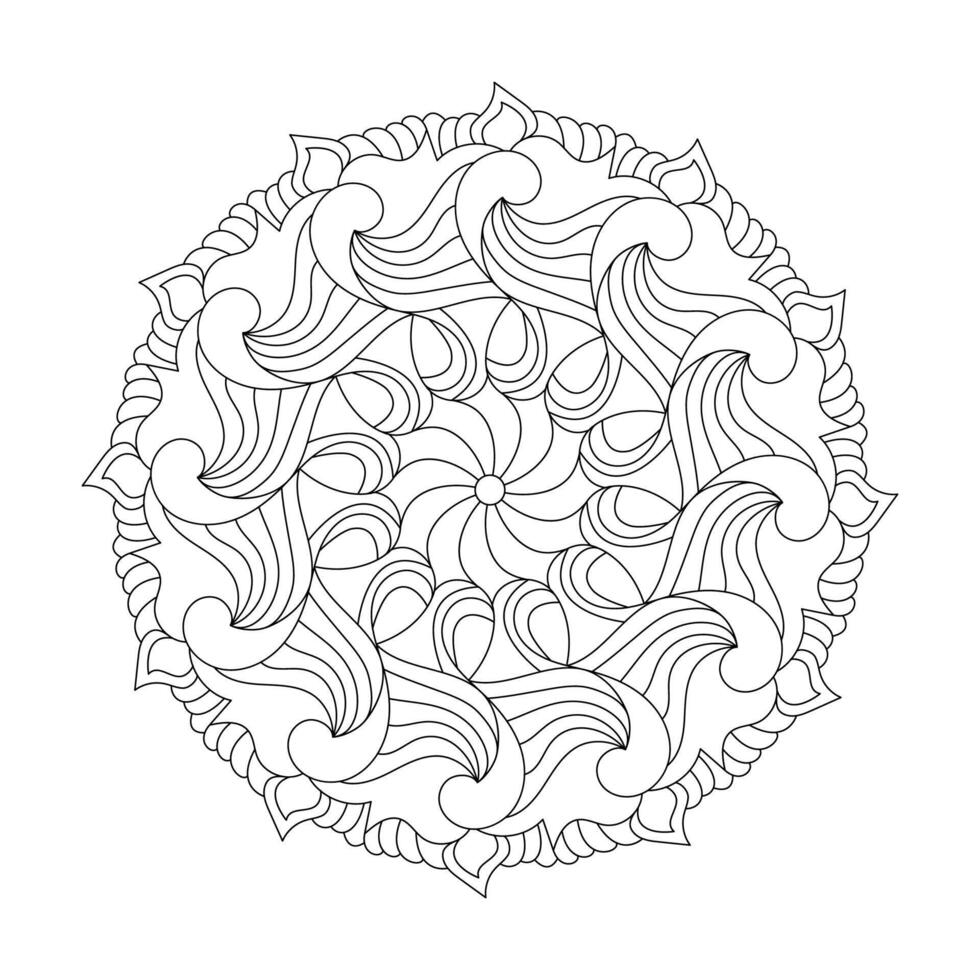 Mindfulness Mandala of Coloring Book Page for Adults and Children vector