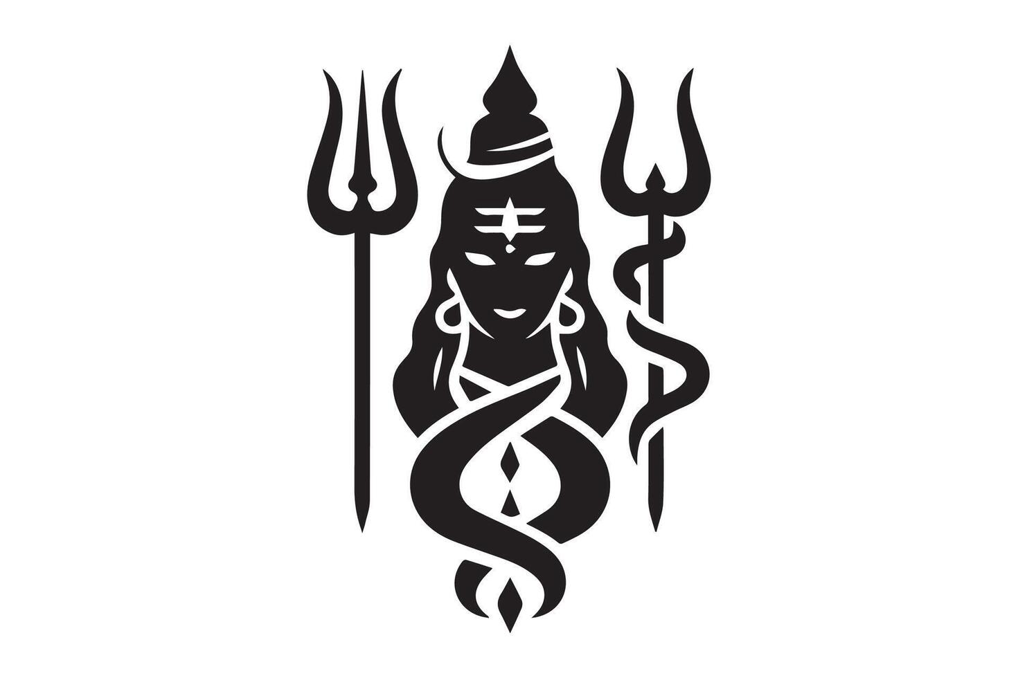 The hindu god shiva is depicted in a black and white design vector