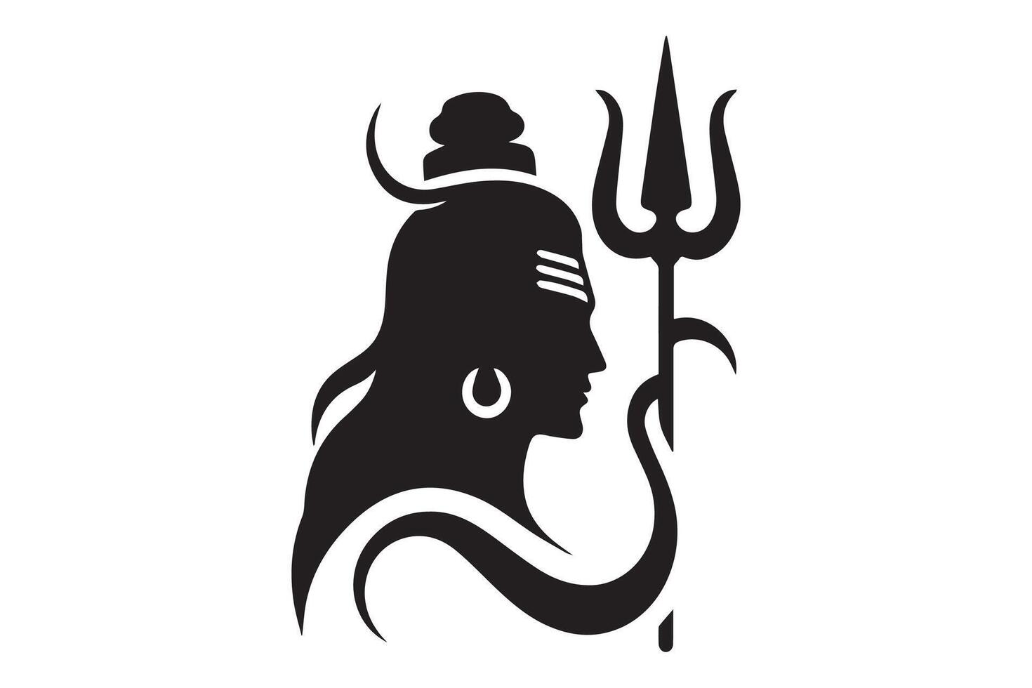 Lord shiva, the lord of the gods, with a spear in his hand vector