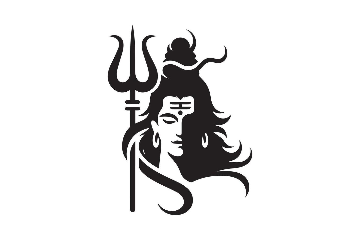 Lord shiva, the lord of the gods, is depicted in black and white vector