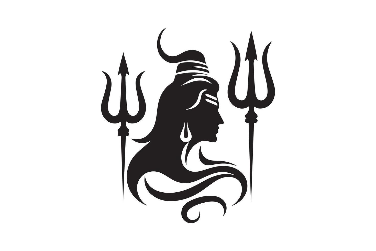 Lord shiva, the lord of the gods, with two trident vector