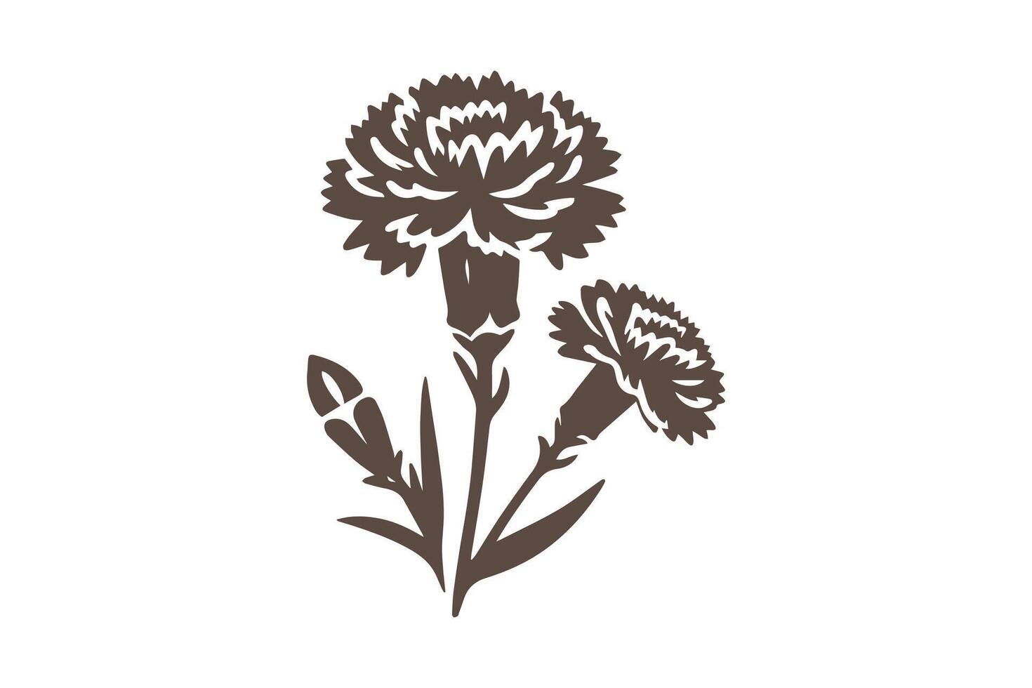 A flower is shown in a black and white drawing vector