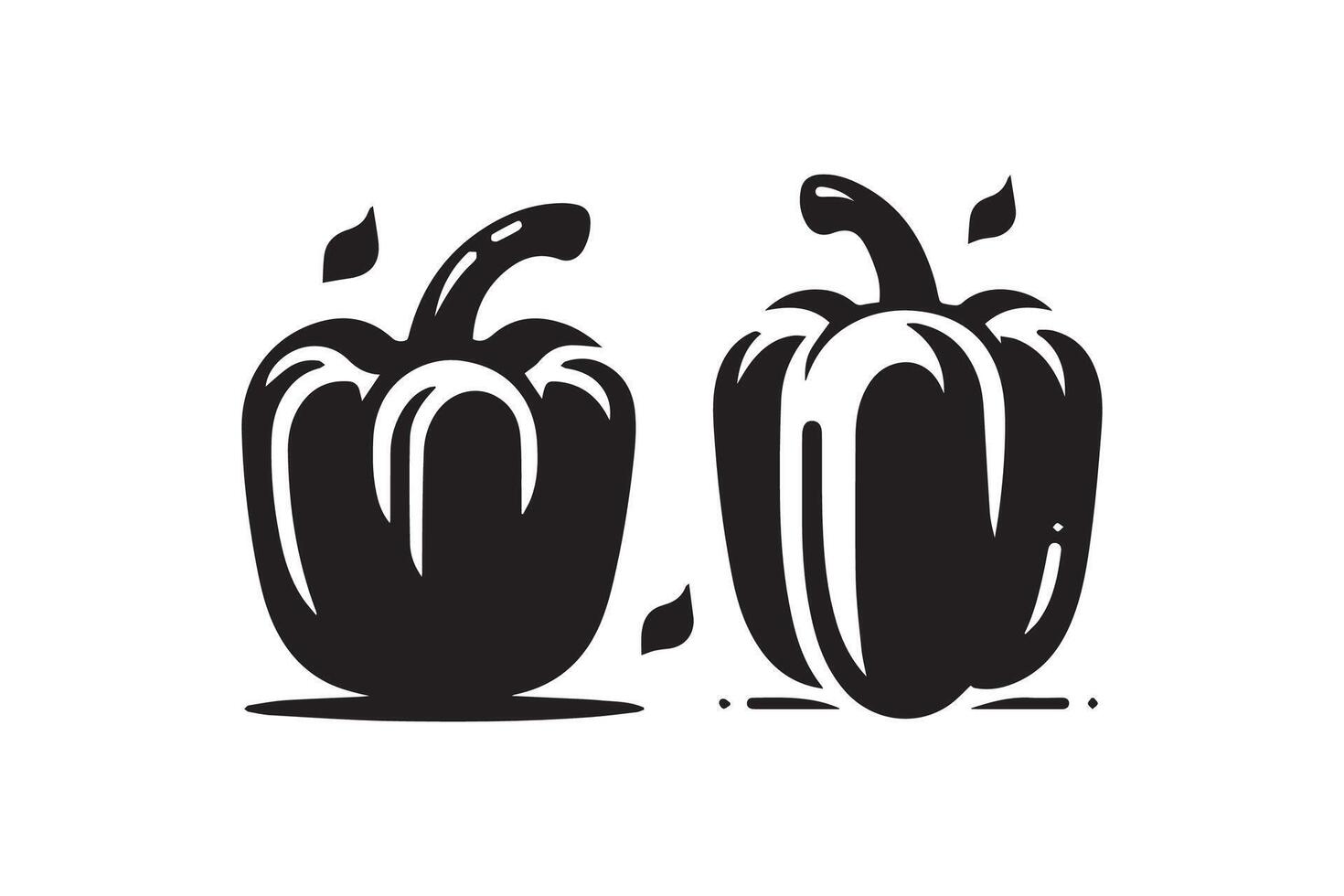 Black and white pepper icon on white background vector