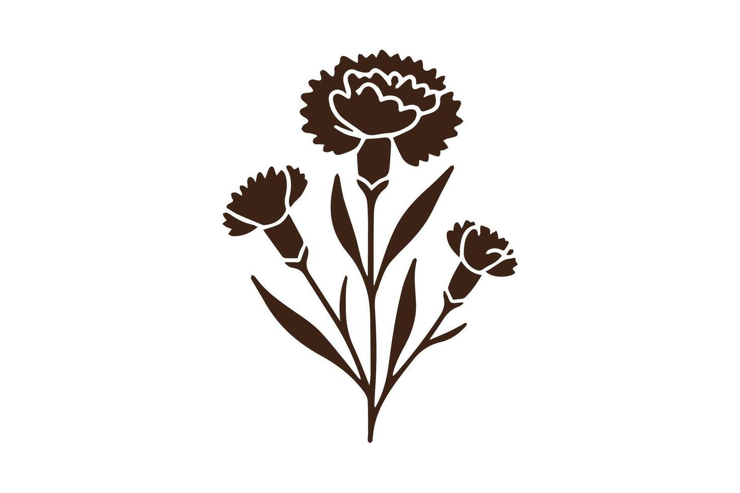 A flower is shown in a black and white drawing vector
