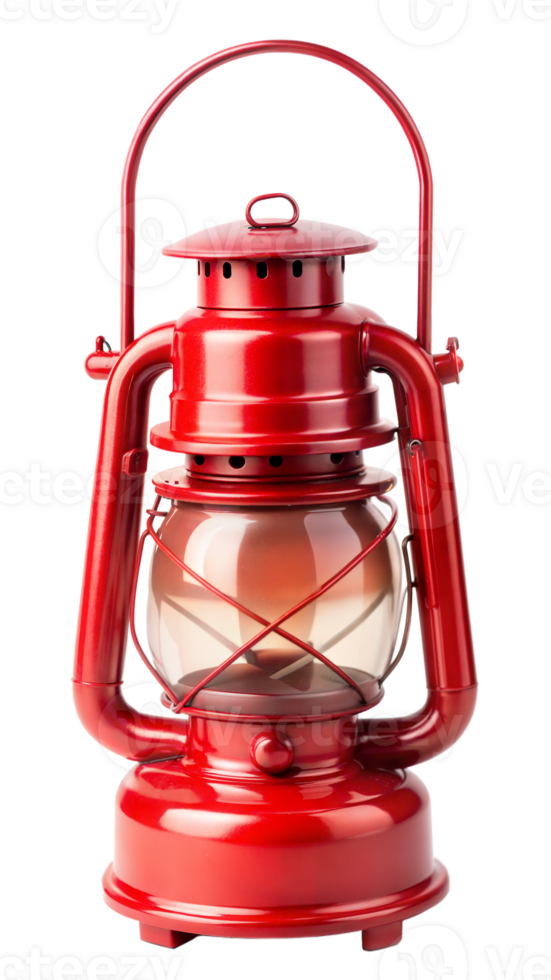 Red vintage lantern isolated on transparent background png