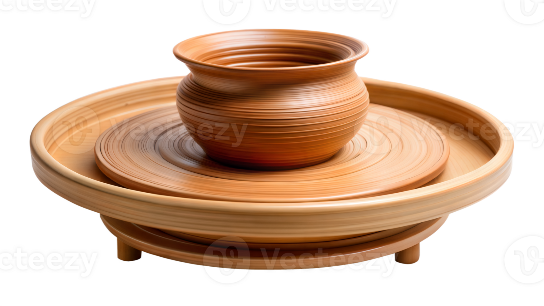 Wooden bowl isolated on transparent background png