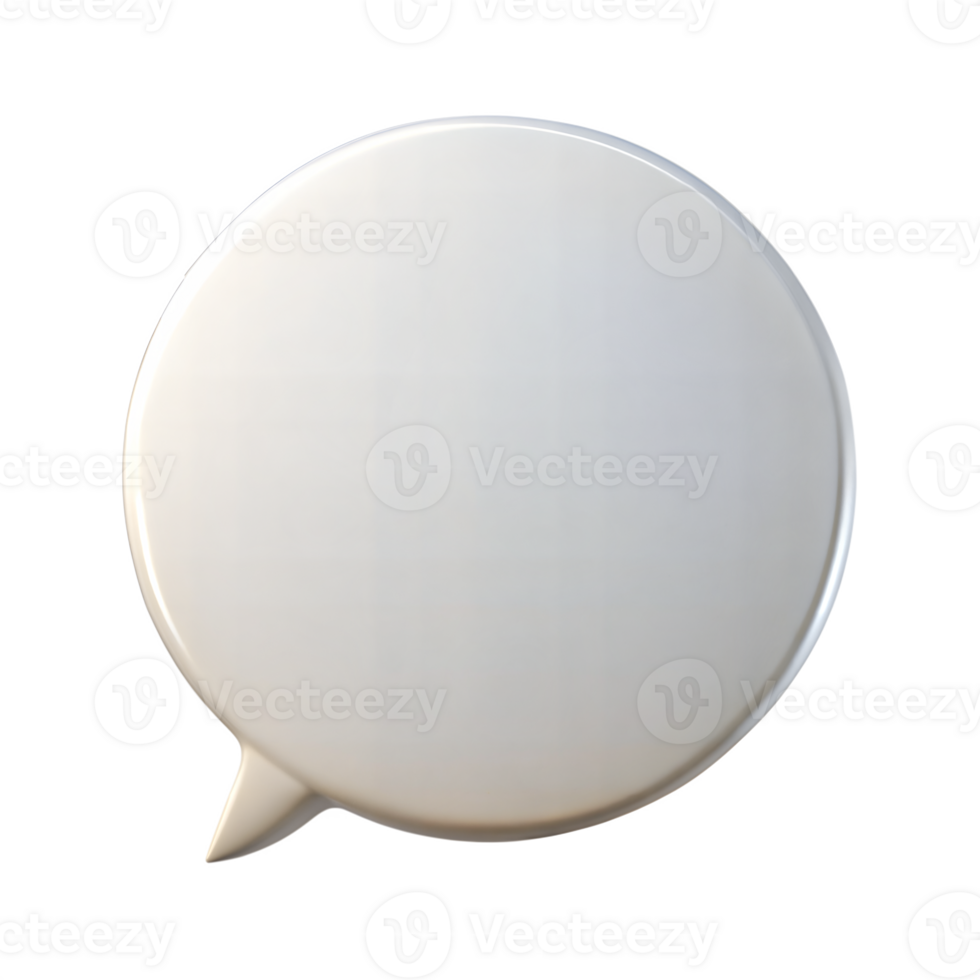 3D illustration of a circular speech bubble isolated on a transparent background. Ideal for communication and messaging concepts. png
