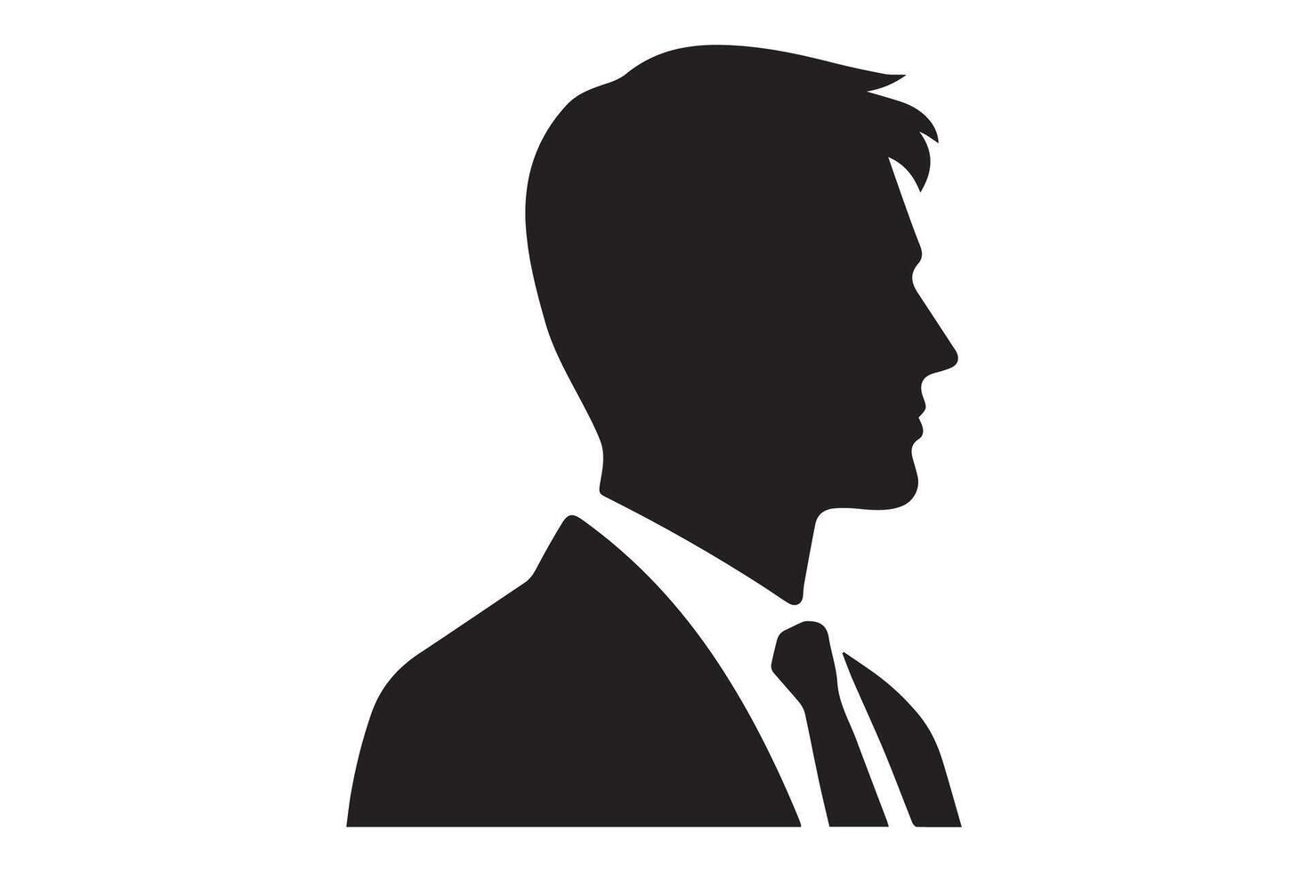 Silhouette of a man in a suit and tie vector