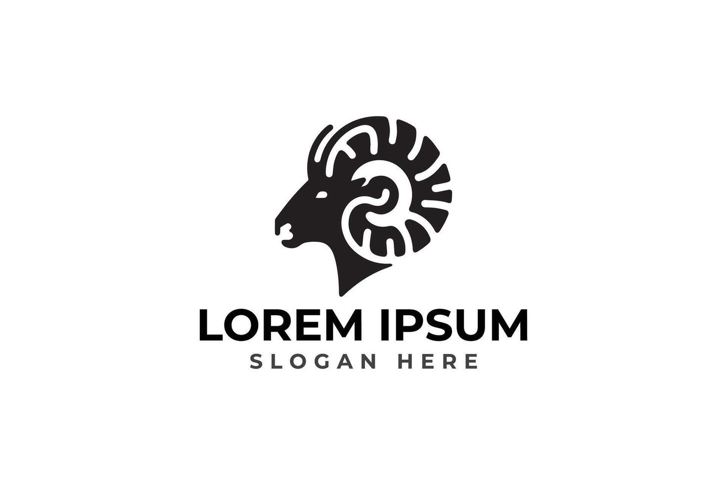 The logo for a sheep head vector