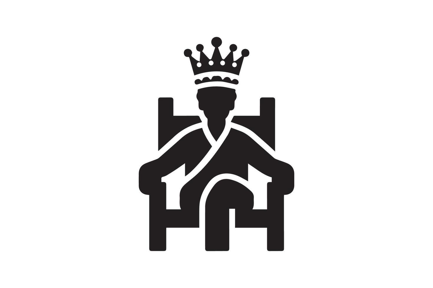 The king is sitting on a throne with a crown on his head vector