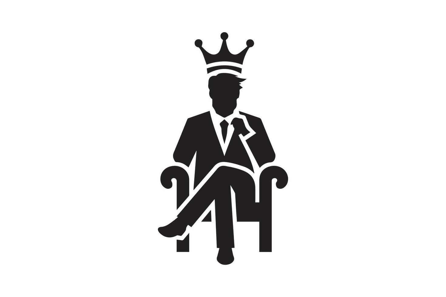 A silhouette of a man in a suit sitting on a throne vector