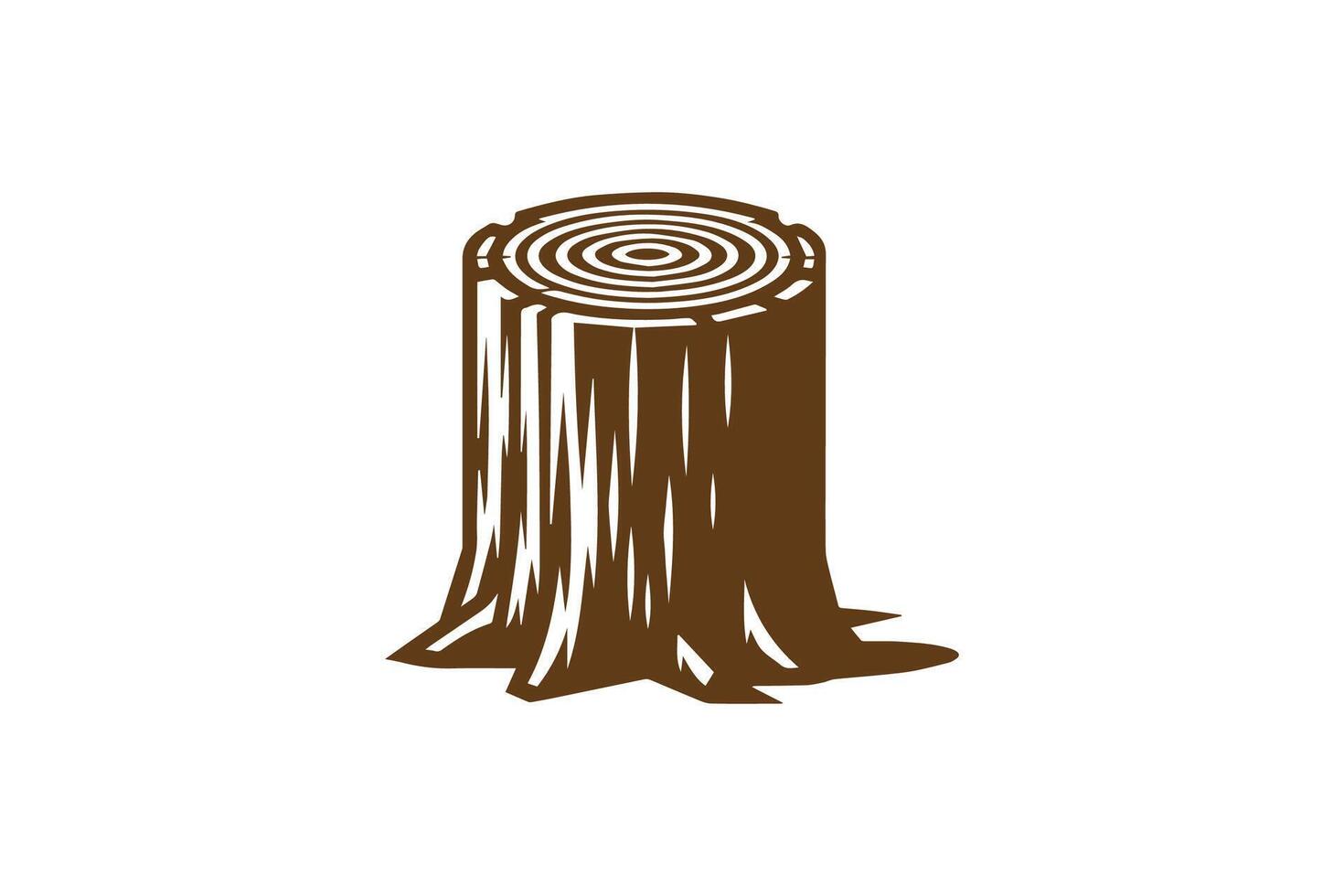 Logwood tree stump icon illustration vector
