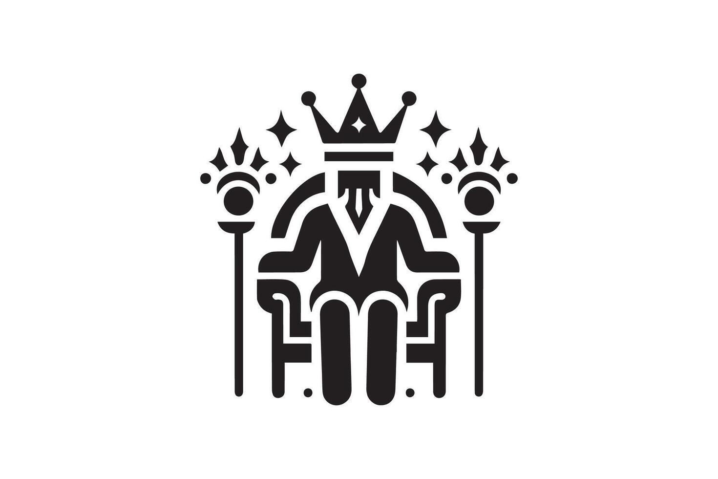The king is sitting on a throne with a crown vector