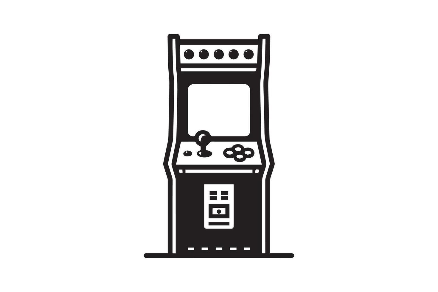 An arcade machine with a joystick and buttons vector