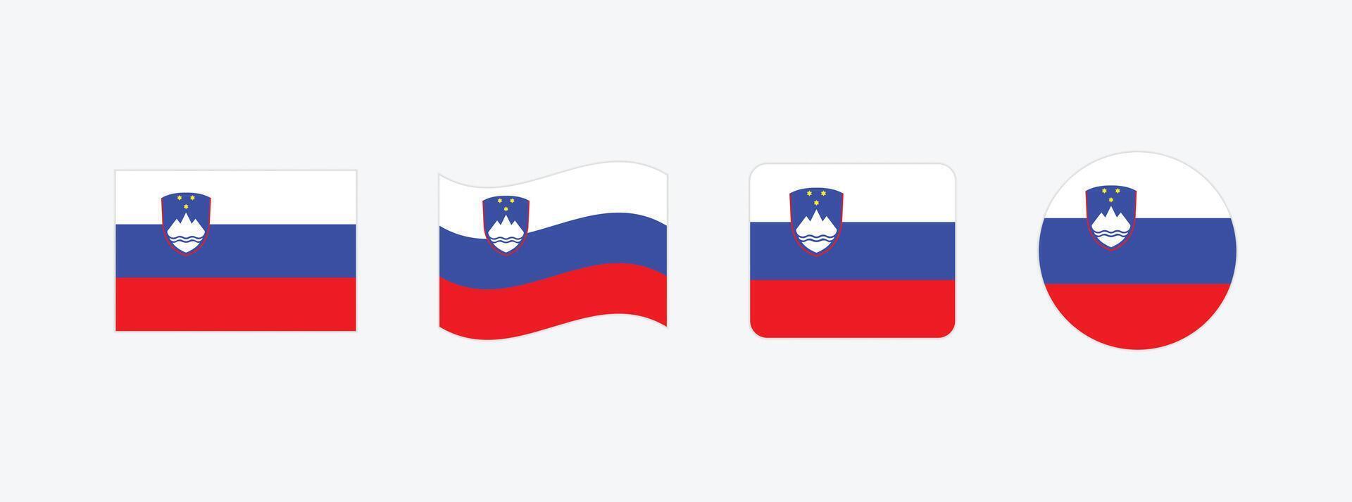 Slovenia flag. Set of Slovenia Flags Collection. vector