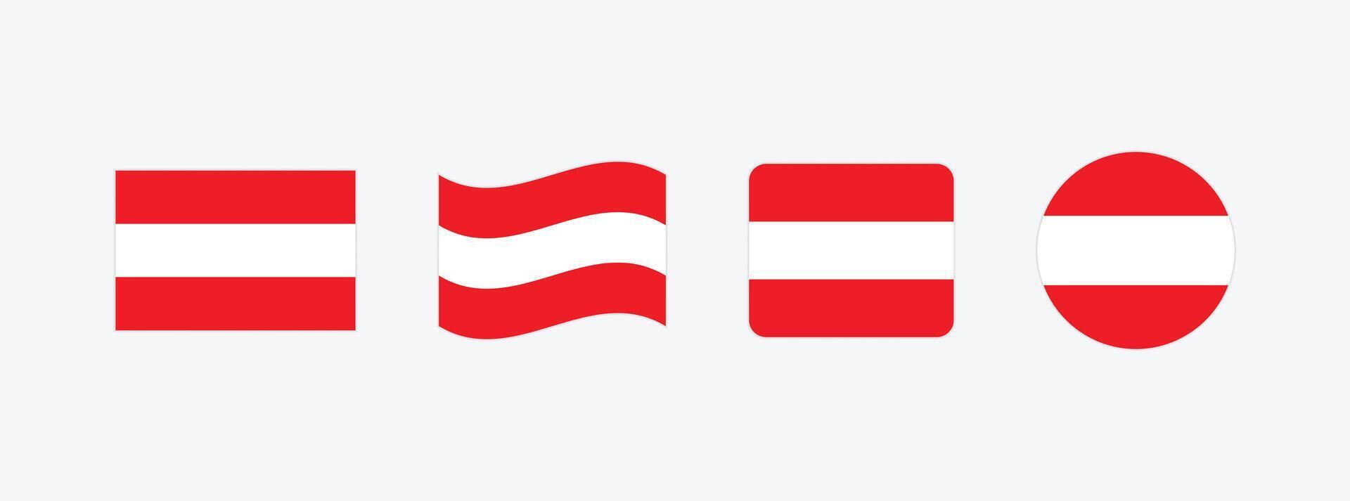 Austria flag. Set of Austria Flags Collection. vector