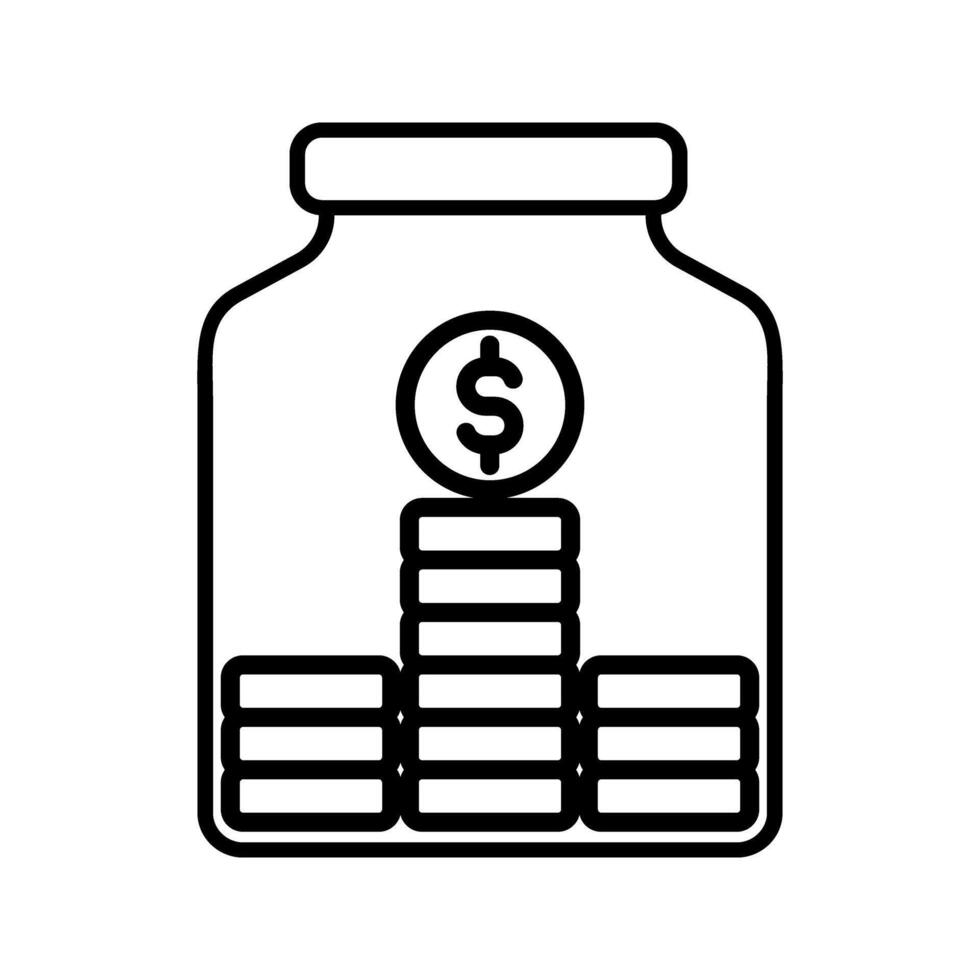money saving jar icon vector