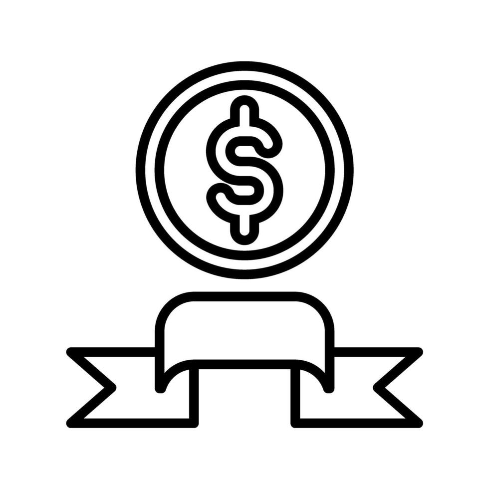 dollar sign with ribbon icon vector