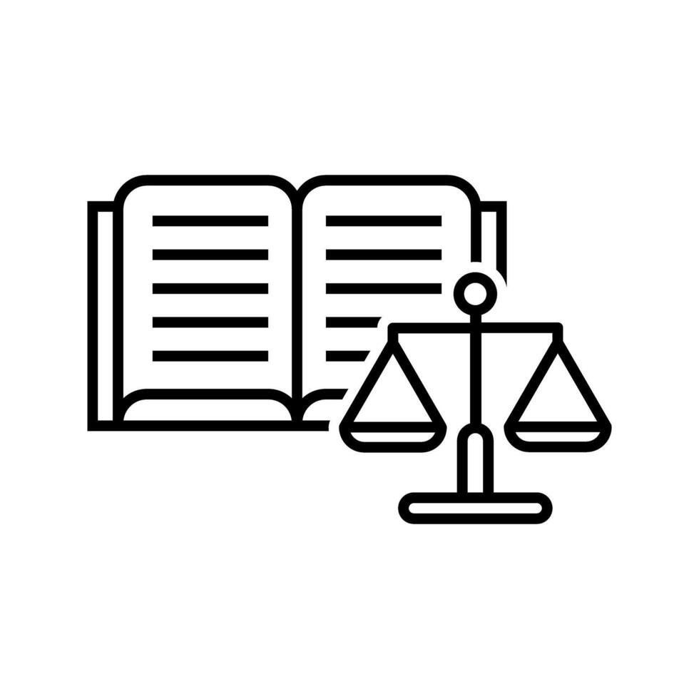 law book concept book with scale icon vector