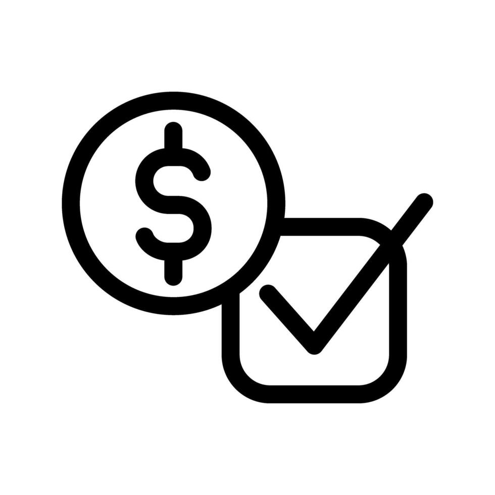 money with checkmark icon vector