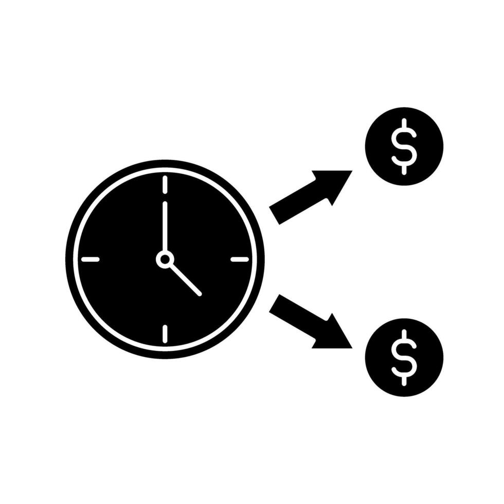 illustration of time is money clock with money icon vector