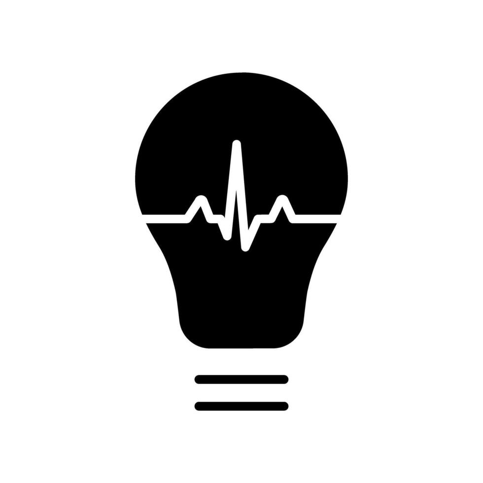 Lightbulb with heartbeat electrocardiogram icon vector