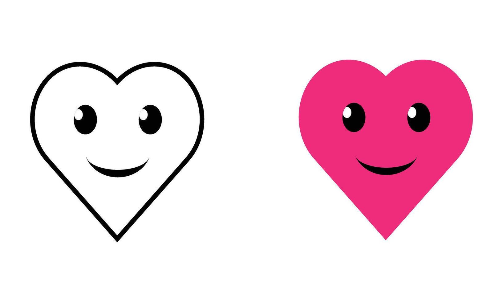 heart with smile face icon vector