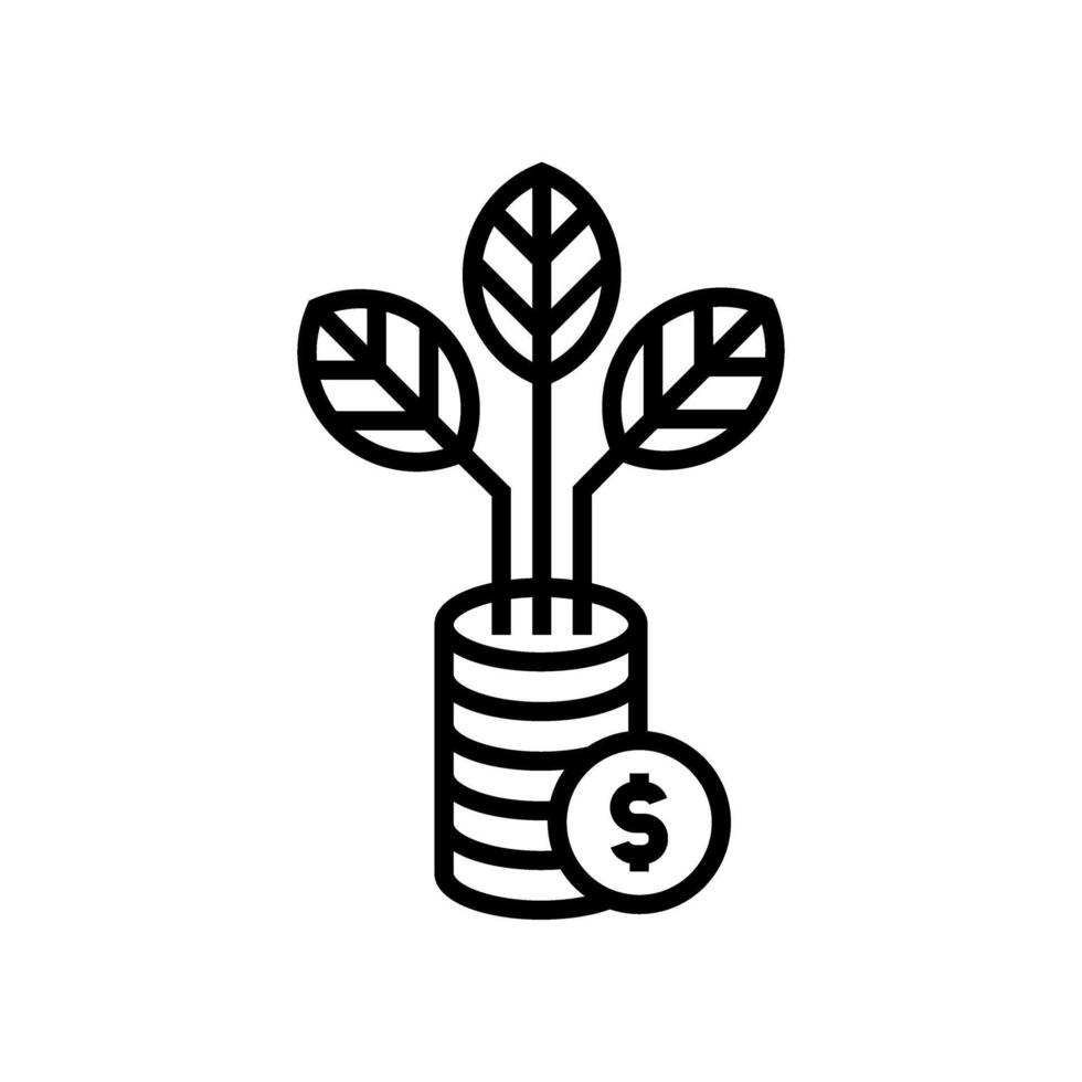 stack of money with plant icon vector