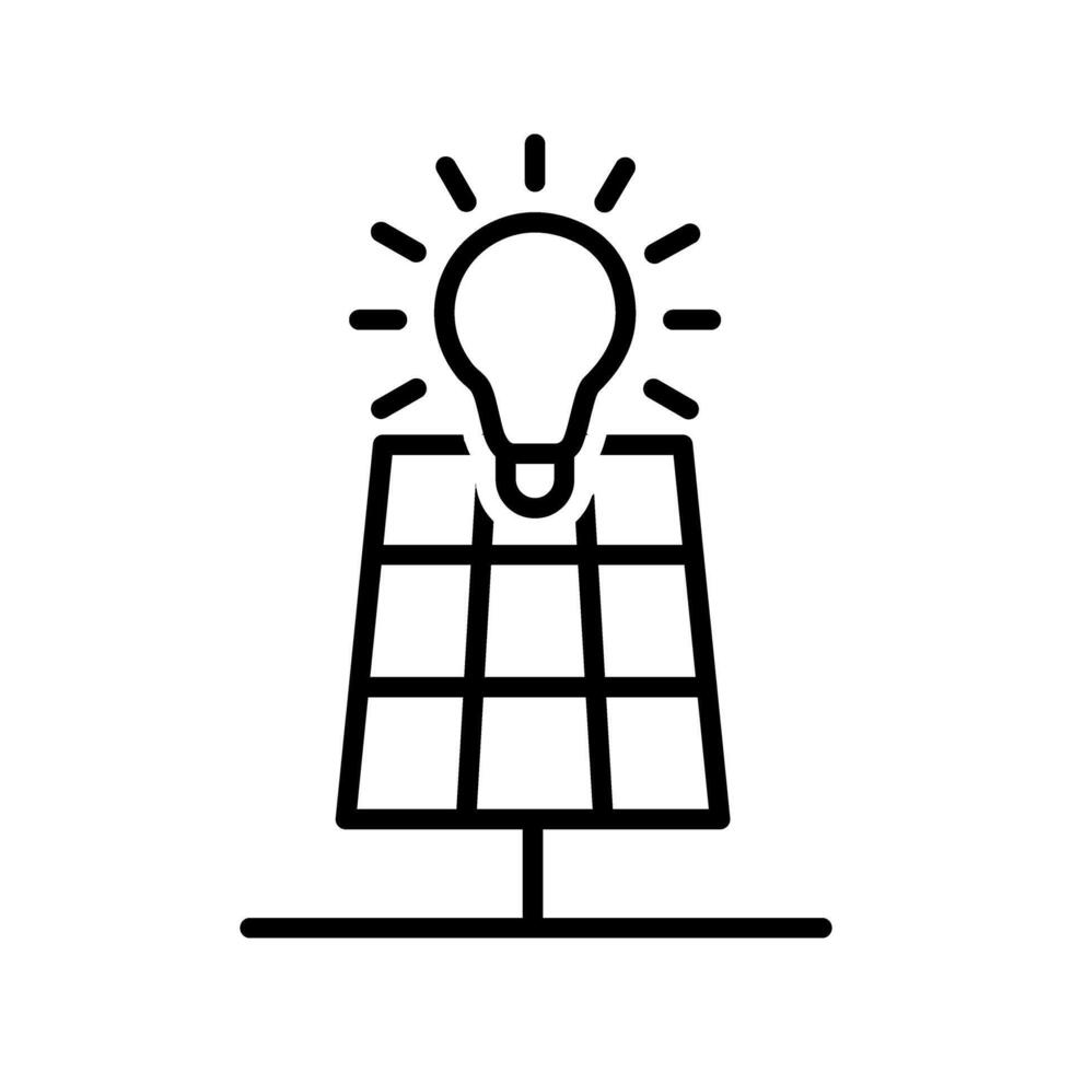 lightbulb with solar cell icon vector