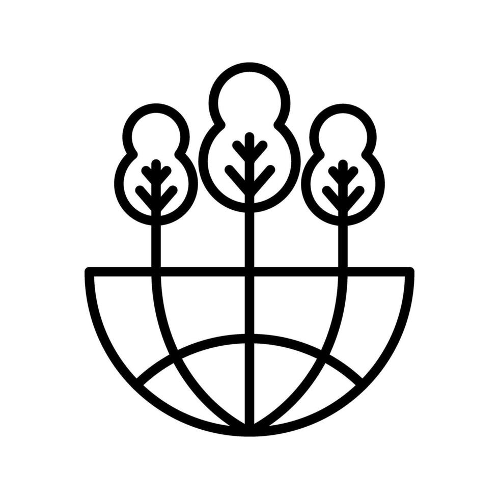 globe with tree icon vector