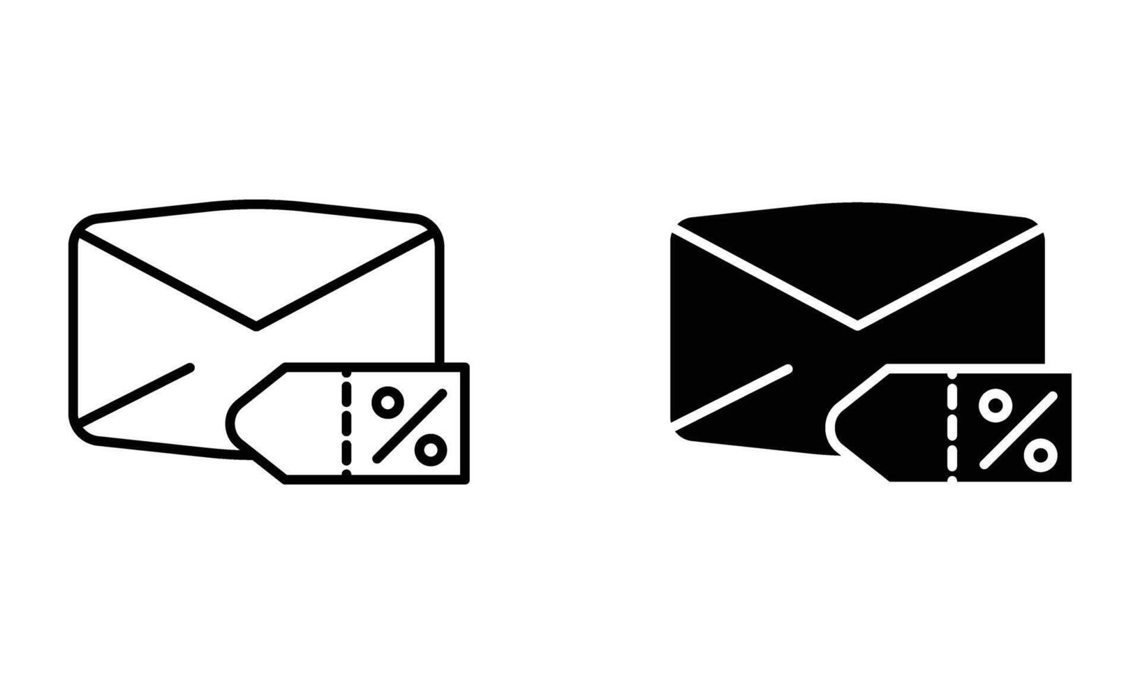 email envelope with a discount coupon icon vector