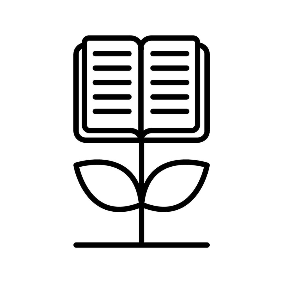 book with leaf icon vector
