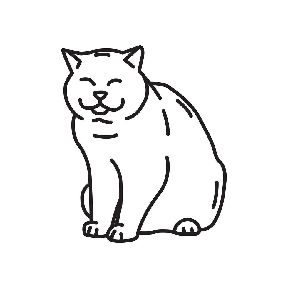 Cute outline cat illustration for design vector