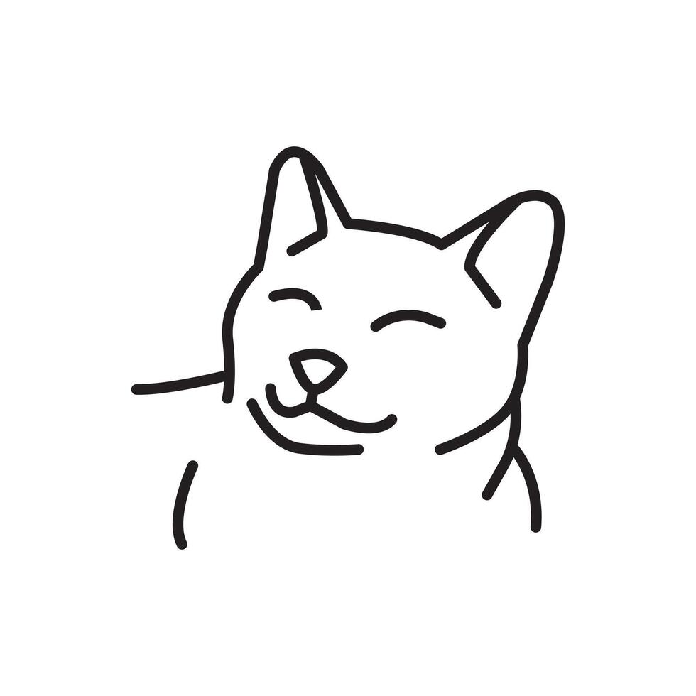 simple outline cat image illustration vector