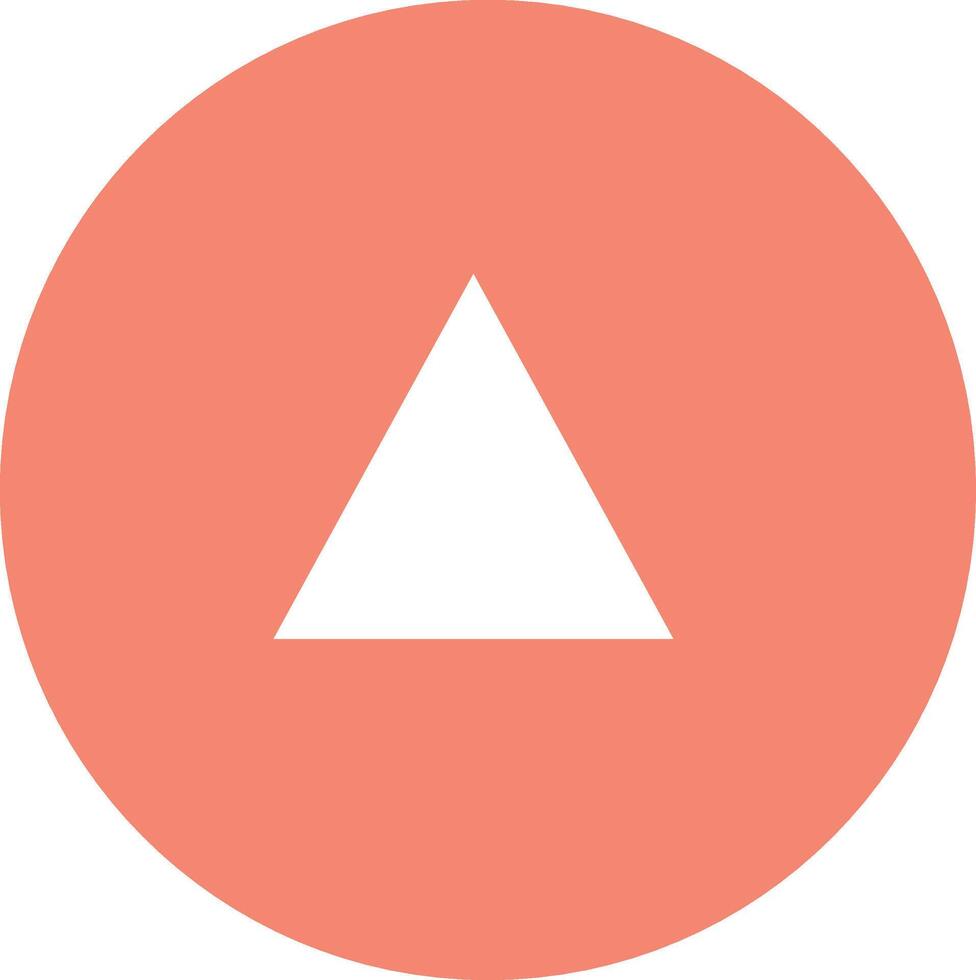 Simple white triangle inside a peach fuzz colour of year 2024 circle vector